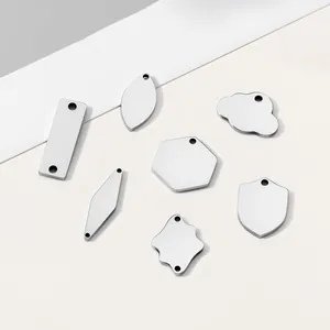Various shapes of blank stainless steel tags and pendants for personalized engraving jewelry