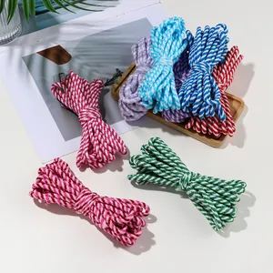 Corde Torsadée Tressée en Coton et Nylon Cordon en Spirale Bicolore DIY Pour Emballage de Boîte Cadeau Matériaux Artisanaux Tissés à la Main