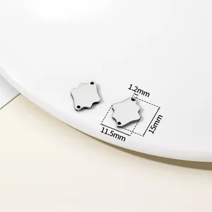 Detailed dimensions of stainless steel cloud shield jewelry tag charm for engraving