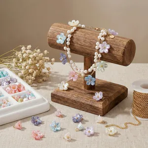 High quality iridescent pearlescent 3D flower charms for DIY jewelry making earrings