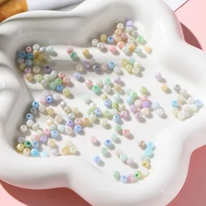 Cuentas Planas de Vidrio Veteado con Tinta de Agua Facetadas para Bricolaje Pulsera Hecha a Mano Collar Accesorios de Joyería Materiales Artesanales