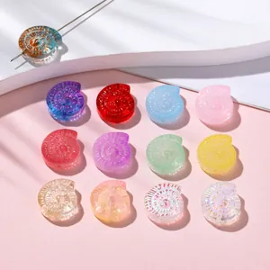 Verschiedene Glasperlen in Schneckenform für DIY-Schmuckherstellung, Macaron-Farben.