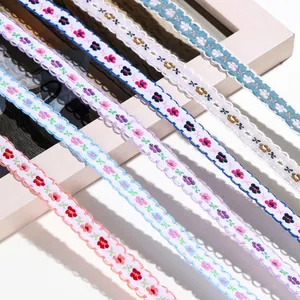Floral Stickerei Band Wellenkante Spitze Trimmen Ethno Wald Stil Band Für DIY Haarschmuck Bekleidung Dekor Spitze