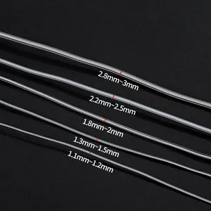 Macro view of transparent coated aluminum wires in 1.1mm to 3mm thickness options
