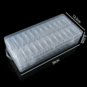Vue détaillée des dimensions de la boîte de rangement en PP transparent 26x12,5x6,2cm