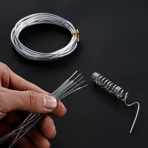 Close-up detail of silver transparent coated aluminum wire for bonsai and DIY jewelry crafts
