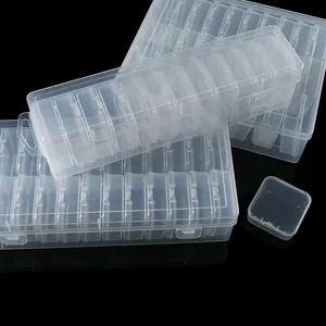 Boîte de Rangement en Plastique PP Transparent pour Bijoux Bouchons d'Oreilles Perles Petits Objets Organisateur de Bureau DIY Accessoires Récipient à Grilles