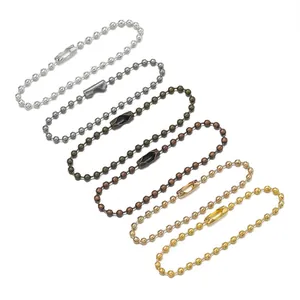 11cm iron ball bead chains in six metallic finishes for DIY jewelry and tag hanging