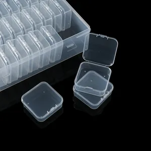 Détail des boîtes de rangement en plastique PP transparent pour bijoux et perles