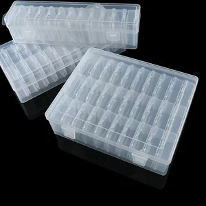 Boîte de rangement en plastique PP transparent avec compartiments pour perles et bijoux