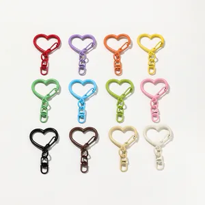 Assortiment de fermoirs mousquetons en forme de cœur colorés pour bijoux DIY