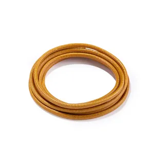 Detailed macro view of 3.0mm tan South Korean wax cord with braided snake pattern