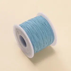 Bobine de fil de jade bleu clair 0,6mm n° 73 pour tissage de bijoux DIY et artisanat