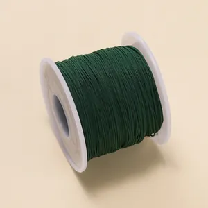 Fil de jade vert foncé de 0,6 mm pour le tissage et le perlage de bijoux faits main