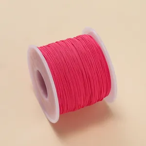 Bobine de fil de jade rose vif 0,6 mm pour le tressage de bijoux DIY et l'enfilage