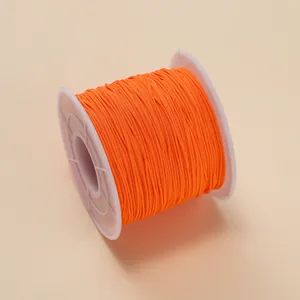 Fil de jade orange de 0,6 mm de haute qualité pour la création de bijoux DIY et tresses