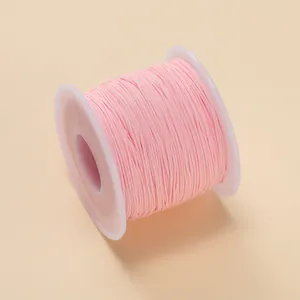 Bobine de fil de jade rose n° 73 de 0,6 mm pour le tissage de bijoux DIY et le perlage