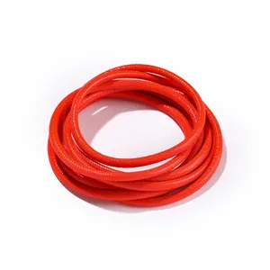 Close-up of 3.0mm red Korean wax cord with snakeskin texture for DIY jewelry making.