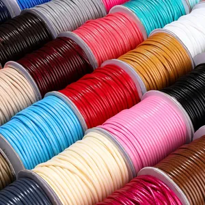Detail view of multi-color 3.0mm Korean wax cords for DIY handmade jewelry crafts