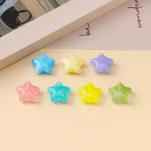 Detailed close-up showing vibrant candy-colored acrylic star beads for DIY crafts