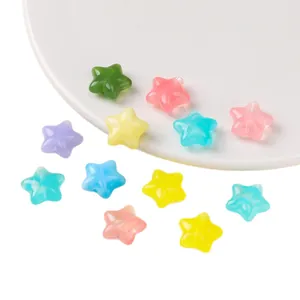 Colorful candy-colored acrylic star beads for handmade DIY jewelry and accessory making