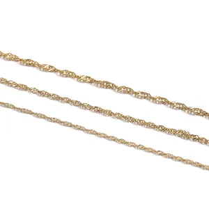 Hochwertige goldene Edelstahl-Wasserwellenkette in drei Breiten für DIY-Schmuckherstellung