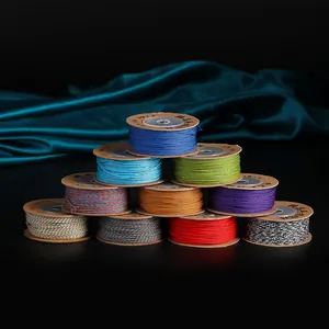 1mm gevlochten katoenen draad klossen in diverse kleuren voor DIY sieraden