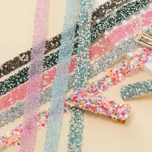 Selbstklebende Strass- und Harz-Zierstreifen für DIY-Kleidung und Bastelzubehör