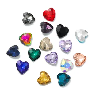Γυάλινα Στρας σε Σχήμα Καρδιάς με Μυτερή Πίσω Πλευρά Κρυστάλλινες Πέτρες Καρδιά για DIY Κατασκευές Διακόσμηση Νυχιών Αξεσουάρ Ρούχων