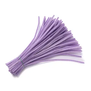 Premium high-density purple pipe cleaners for DIY handmade flower bouquets and crafts