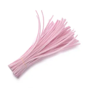 High density pink chenille stems pipe cleaners for DIY crafts and handmade flowers
