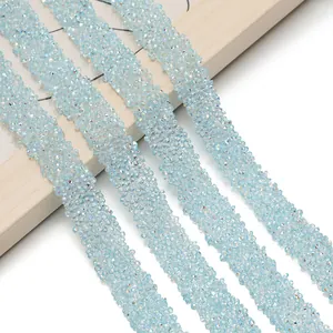 Self-adhesive light blue rhinestone ribbon strips for DIY clothing and bag decor