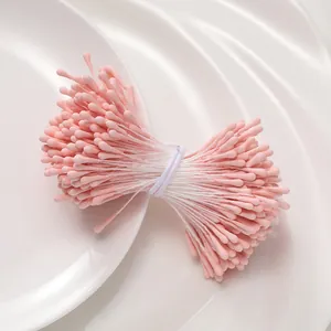 Fascio di pistilli per fiori artificiali rosa opaco 2mm per accessori creativi fai da te
