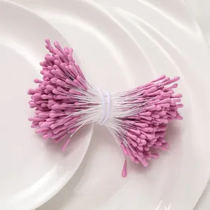 Fascio di stami di fiori in gesso viola opaco da 2 mm per accessori artigianali fai-da-te