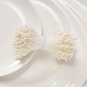 Stami di fiori in gesso opaco bianco da 2mm per accessori per capelli fai-da-te fatti a mano
