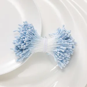 Stami di fiori artificiali blu chiaro 2mm opachi per accessori capelli fai da te e hobby