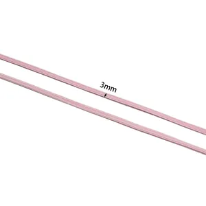 Detailansicht der 3mm rosa hochelastischen Flachgummischnüre für DIY Haarbänder.