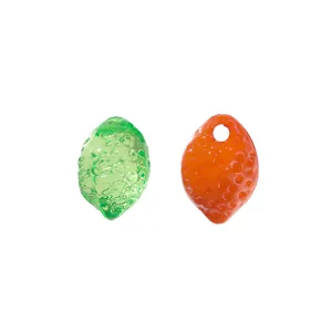 Perles de fruits citron en acrylique vert et orange pour la création de bijoux DIY