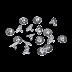 Clear silicone flying saucer earring backs for DIY jewelry findings parts replacement