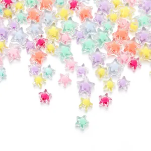 Cuentas de caramelo de acrílico en forma de estrella para pulseras y joyería DIY