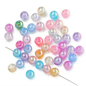 Mixed candy colored plastic AB iridescent beads for DIY jewelry and phone chain