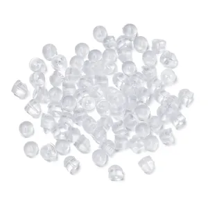 Bulk pack of clear silicone saucer-style earring backs for secure DIY jewelry projects