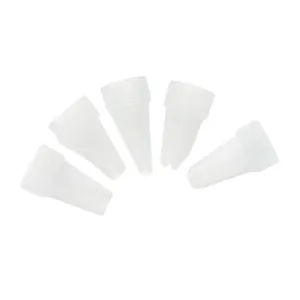 Set van 5 doorschijnende plastic spuitmondjes voor doe-het-zelf decoratie met lijm