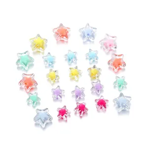 Cuentas de estrella de acrílico transparentes de colores para joyería DIY y artesanía