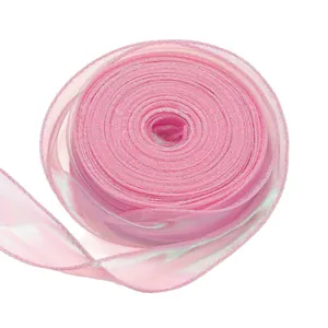 Elegantes 4cm rosa schimmerndes Meerjungfrau-Garnband für DIY-Schleifen und Geschenke