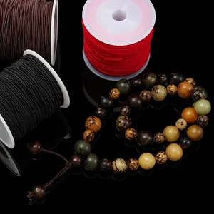 Cordón Elástico Trenzado con Núcleo de Nailon para Hacer Joyería DIY Hilo de Cuentas para Pulseras Cuerda Resistente al Desgaste