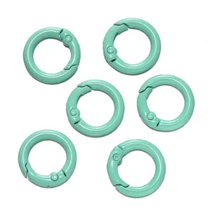 Mintgrüne lackierte Legierungs-Federringe Karabiner für DIY-Basteleien