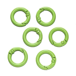Grüne Federringe aus Legierung für DIY-Handtaschenketten und Schlüsselanhänger