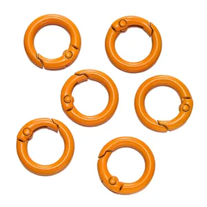 Sechser-Set orangefarbene Federringe für DIY-Taschen und Zubehör