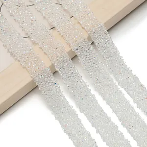 White iridescent self-adhesive resin rhinestone trim strips for DIY fashion projects
